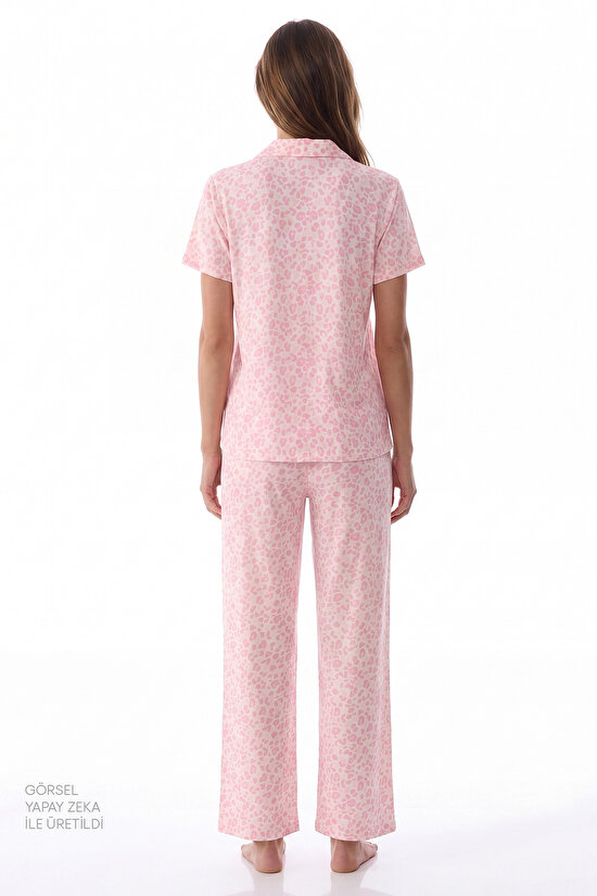 Pink Pink Leopard Shirt & Pants Pajama Set - 3