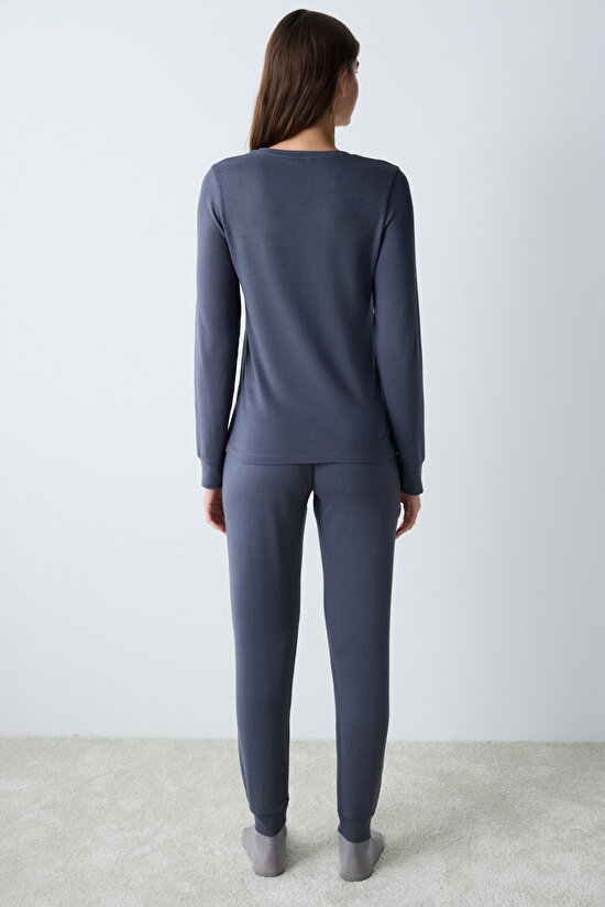 Sleep Mood  Gri Tişört Pijama Üstü - 5