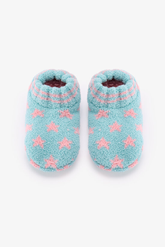 Girls' Mint Star Print House Slippers - 1