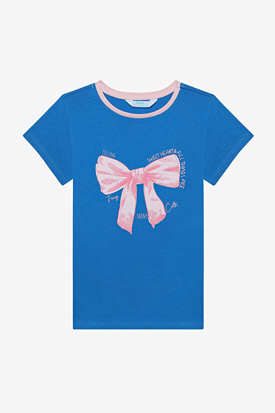 Kız Çocuk Bow & Rose Pamuklu 2li Çok Renkli Pijama Takımı - 3