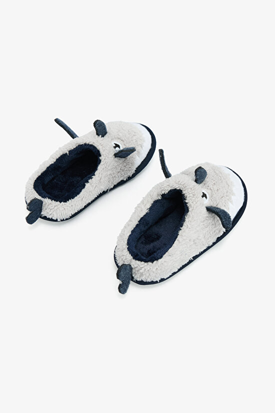 Açık Gri Erkek Çocuk Shark Nakış Detaylı Oypatik - 4