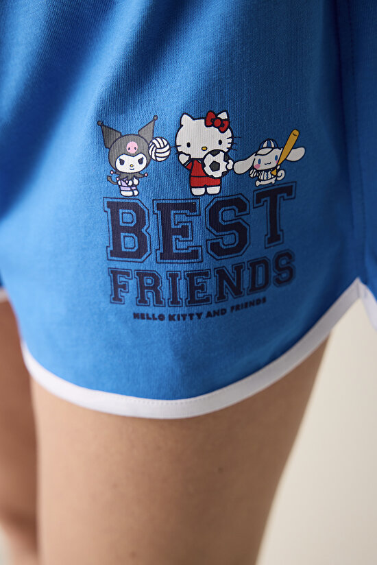 Pamuklu Sanrio Mavi Şort Pijama Altı - 3
