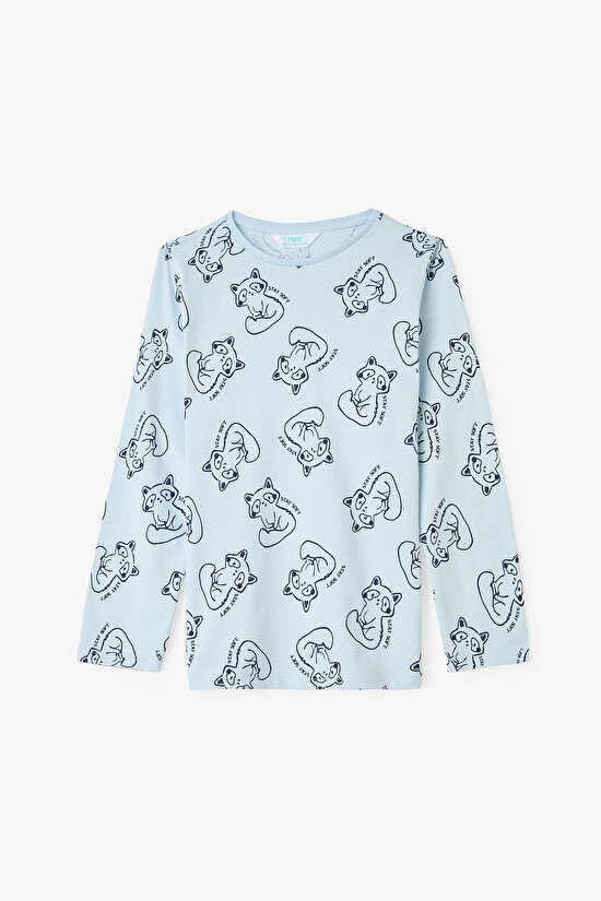 Erkek Çocuk Kirpi Desenli 2'li Pamuklu Pijama Takımı - 3