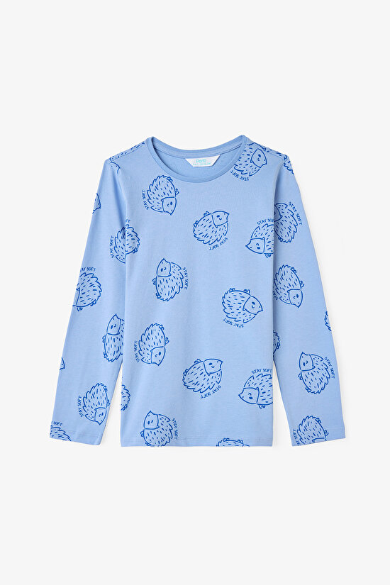 Erkek Çocuk Kirpi Desenli 2'li Pamuklu Pijama Takımı - 6