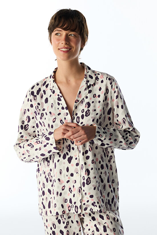 Midnight Mood Animal Print Long Sleeve Shirt & Trouser Pyjama Set - 3