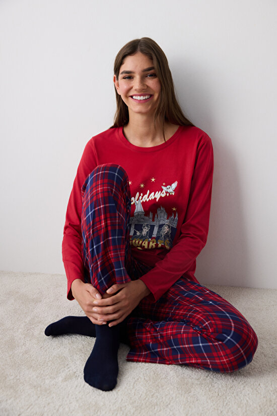 Pamuklu Holiday Çok Renkli Pantolon Pijama Takımı - 4