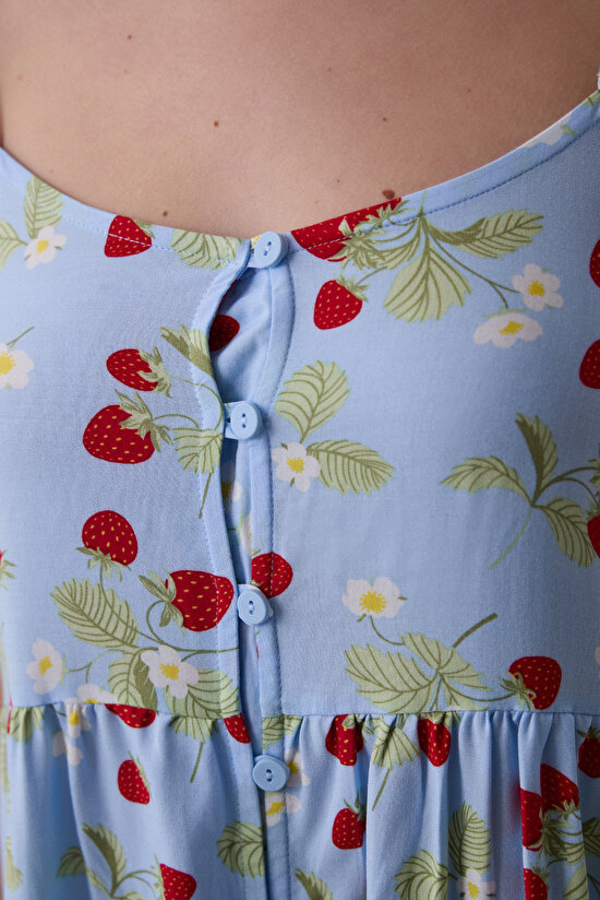 Strawberries Chally Açık Mavi Gecelik - 3