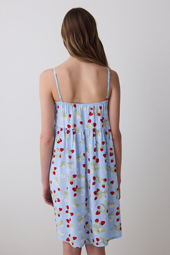 Strawberries Chally Açık Mavi Gecelik - 4