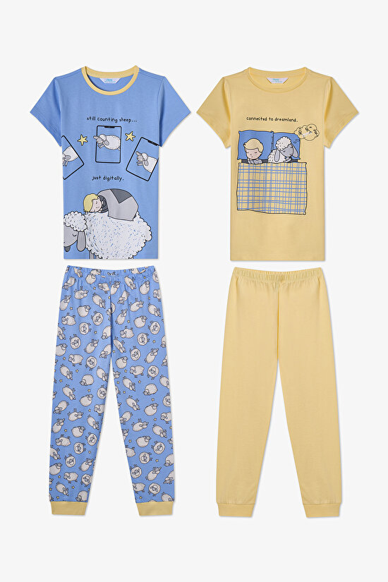 Mavi Erkek Çocuk Sheepy 2'li Pijama Takımı - 1