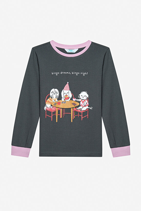 Pamuklu Kız Çocuk Bingo 2li Çok Renkli Pijama Takımı - 3