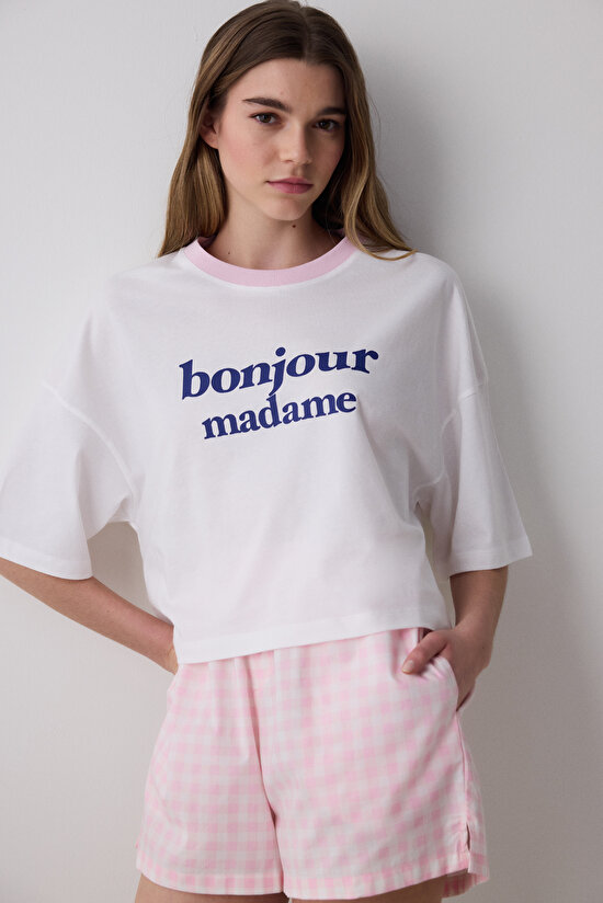 Pink Gingham Şort Pembe Pijama Altı - 5