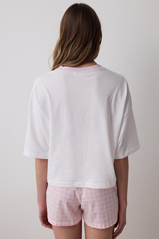 Pink Gingham Şort Pembe Pijama Altı - 6