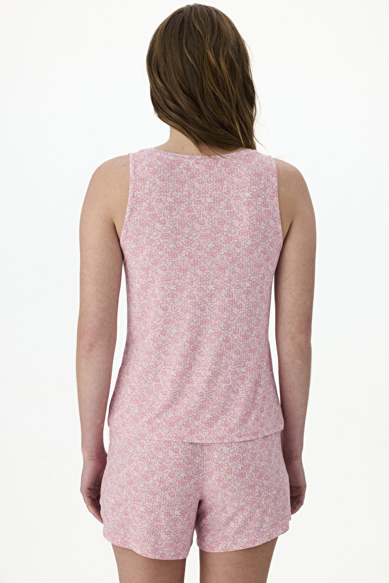 Pembe Bloom Şort Pijama Takımı - 3