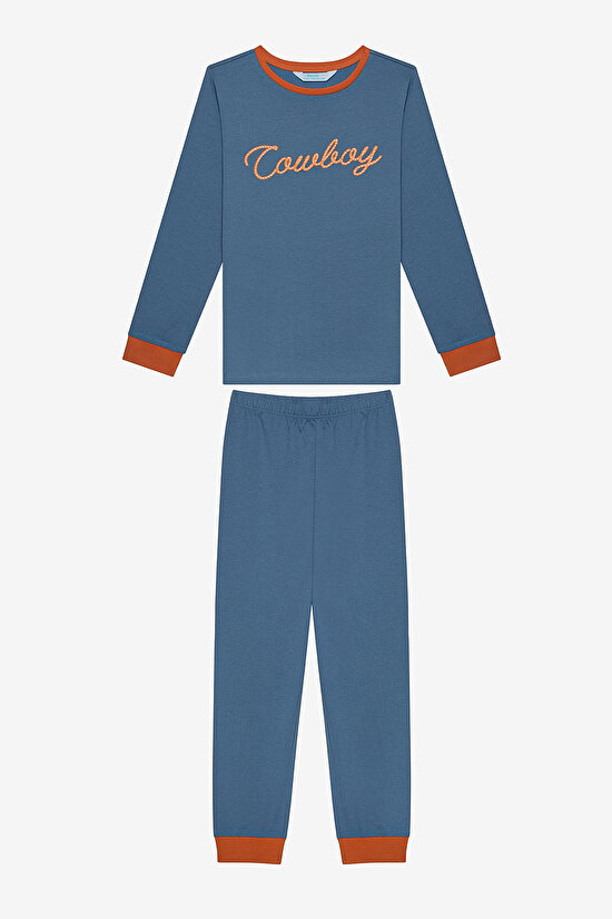 Erkek Çocuk Cowboy Pamuklu 2li Çok Renkli Pijama Takımı - 5