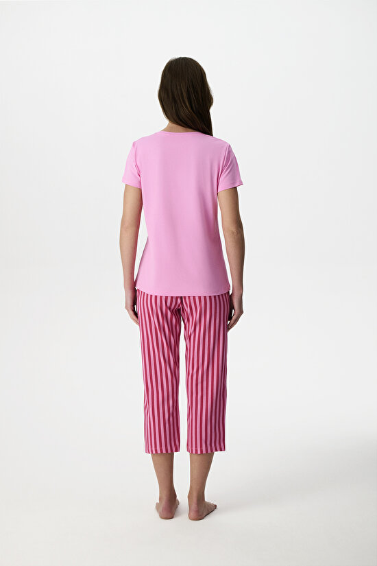 Pink Ent Morning Capri Pajama Set - 6