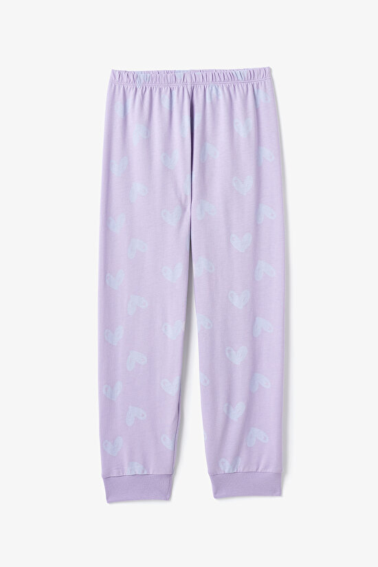 Lila Kız Çocuk Kuromi Uzun Kollu Pamuklu Pijama Takımı - 3