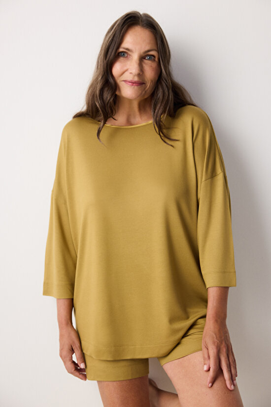 Penti Aging Collagen Sarı Şort Pijama Takımı - 4