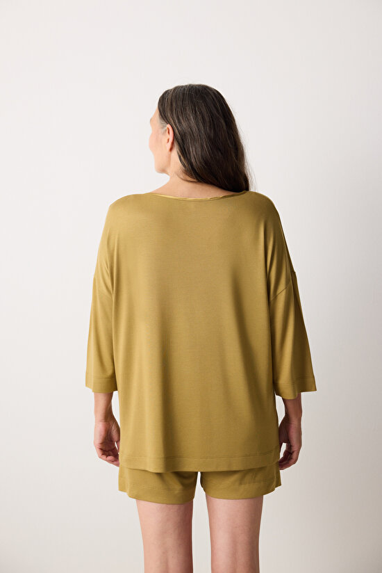 Penti Aging Collagen Sarı Şort Pijama Takımı - 7