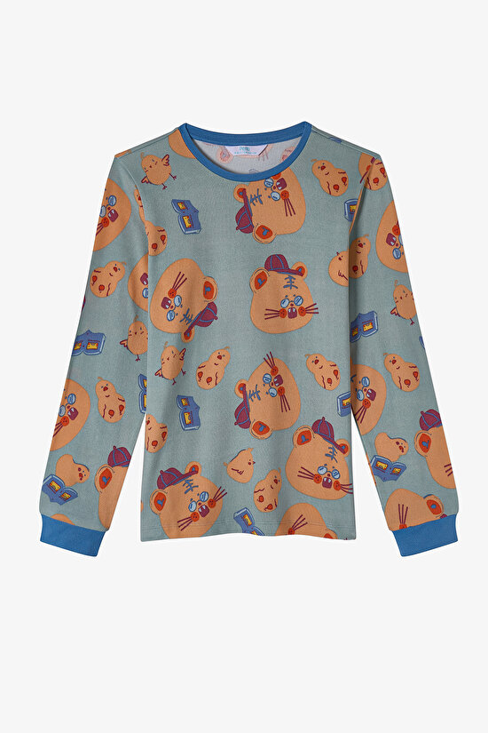 Boys' Green More Page Long Sleeve Pyjama Set - 2