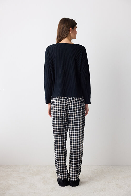 Alia Dark Siyah Sweatshirt Pijama Üstü - 5