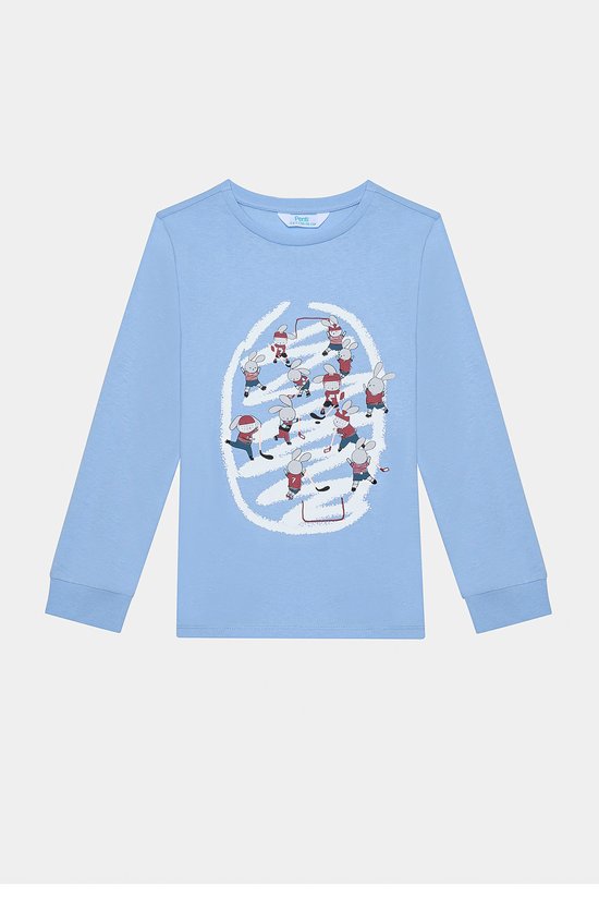 Pamuklu Erkek Çocuk Hockey Bunny 2li Çok Renkli Pijama Takımı - 3