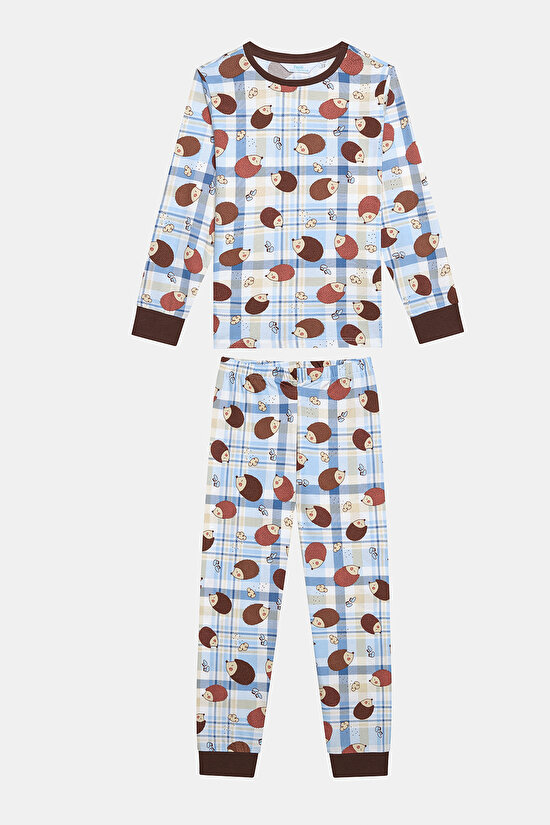 Pamuklu Erkek Çocuk Hedgedog 2li Çok Renkli Pijama Takımı Pamuklu Erkek Çocuk Hedgedog 2li Çok Renkli Pijama Takımı - 3