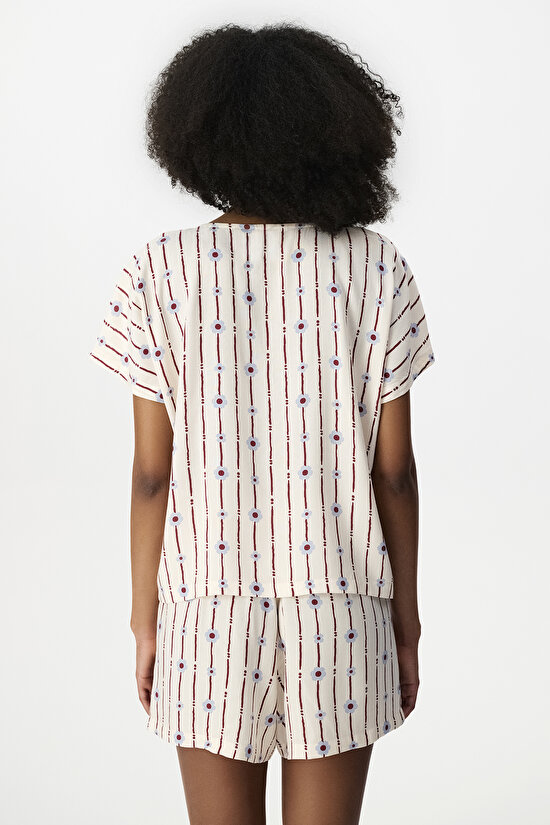 Renkli Floral Bliss Şortlu Pijama Takımı - 7