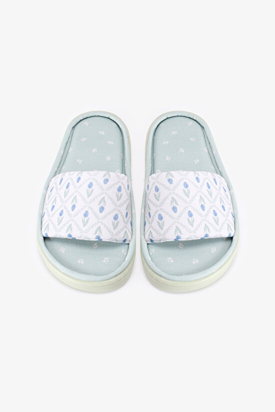 Açık Yeşil Serenity Floral Terlik - 1