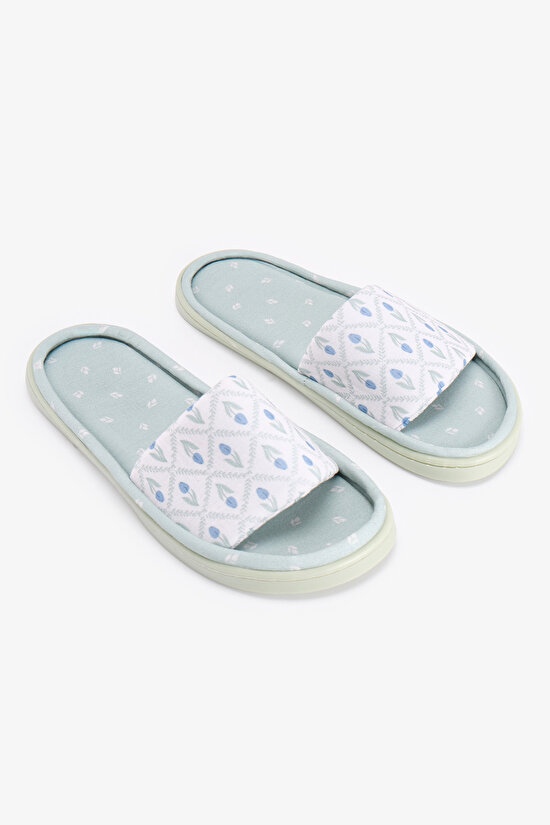 Açık Yeşil Serenity Floral Terlik - 3