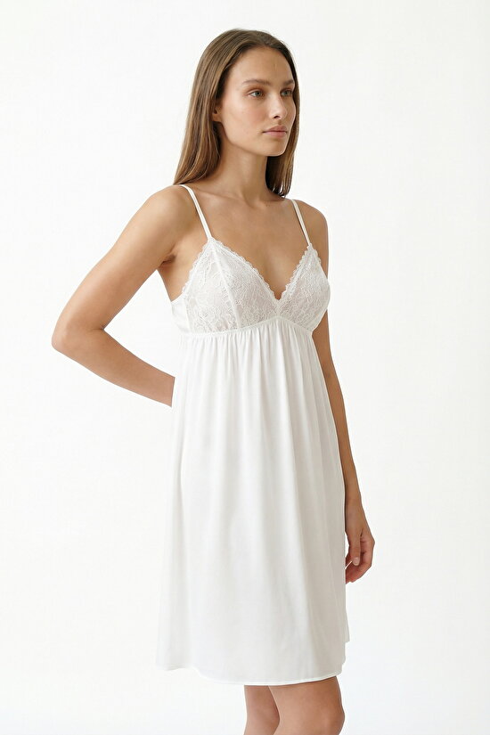 Kırık Beyaz Bridal Charming Gecelik - 1