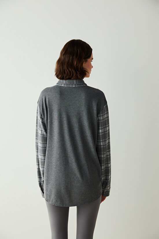 Grey Checked Pyjama Top - 6