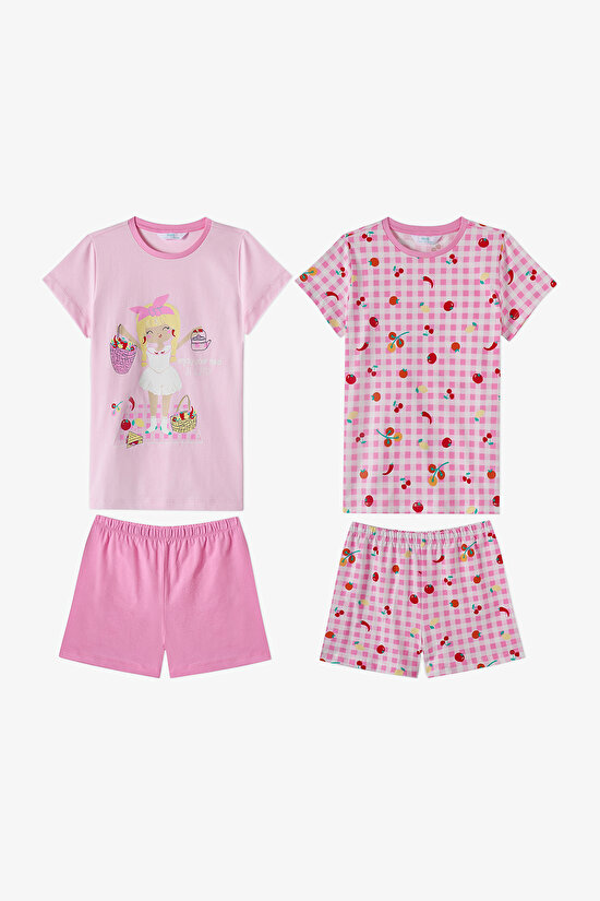 Pink Girls Fresh Picnic 2in1 Pajama Set - 1