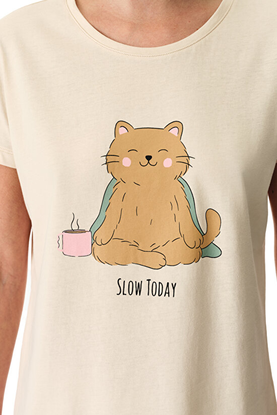 Slow Today Pamuklu Pantolon Pijama Takımı - 2