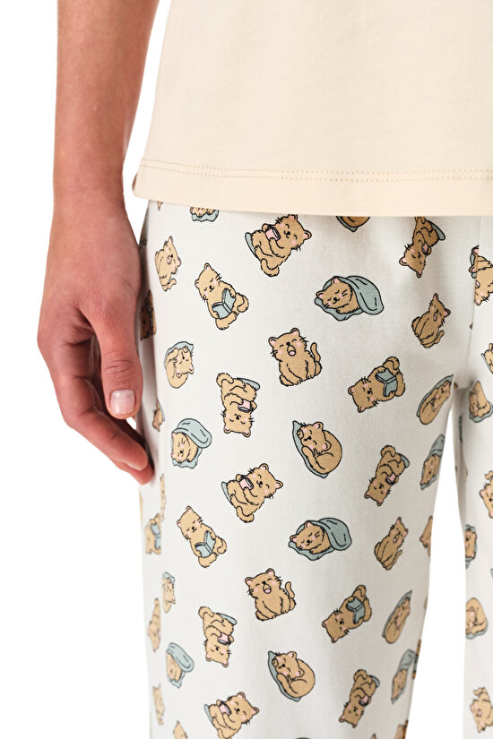 Slow Today Pamuklu Pantolon Pijama Takımı - 3