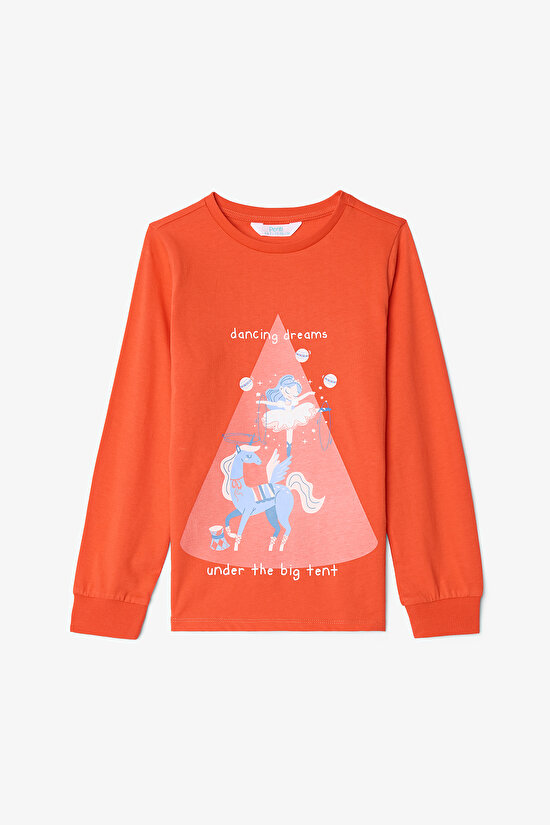 Kız Çocuk Hopping Sürdürülebilir Pamuklu Tavşan Desenli Uzun Kollu 2'li Pijama Takımı - 6