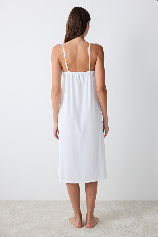 Maria Velvet White Dress - 4