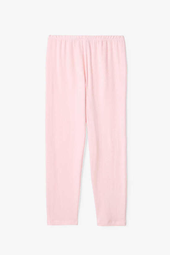 Gül Kurusu Kız Çocuk Çizgili Baskılı Pijama Takımı - 5