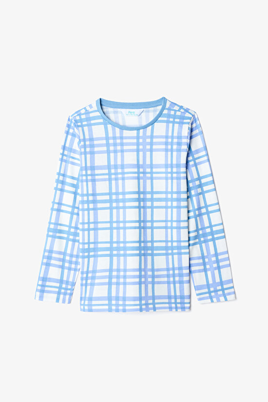 Erkek Çocuk Riding Pamuklu 2'li Ekoseli Uzun Kollu Pijama Takımı - 3