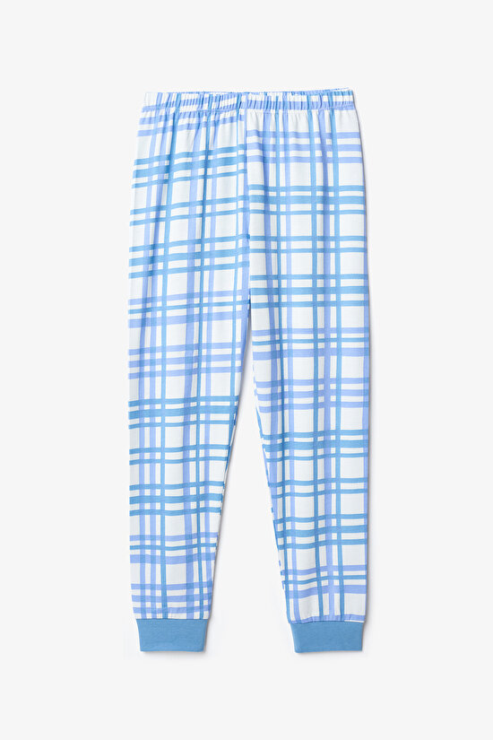 Erkek Çocuk Riding Pamuklu 2'li Ekoseli Uzun Kollu Pijama Takımı - 4