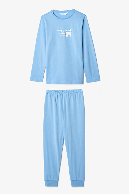 Erkek Çocuk Riding Pamuklu 2'li Ekoseli Uzun Kollu Pijama Takımı - 5