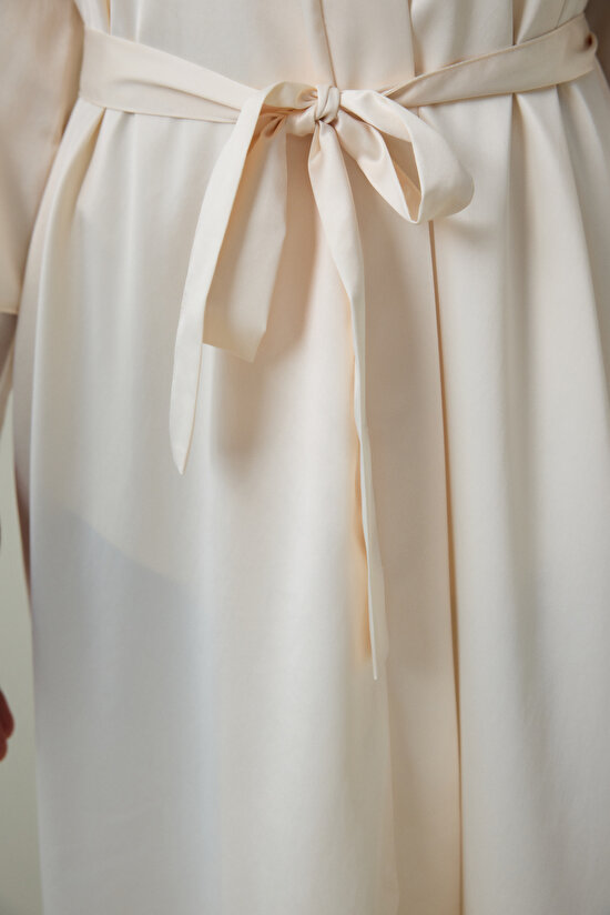 Roses Saten Krem Sabahlık - 4