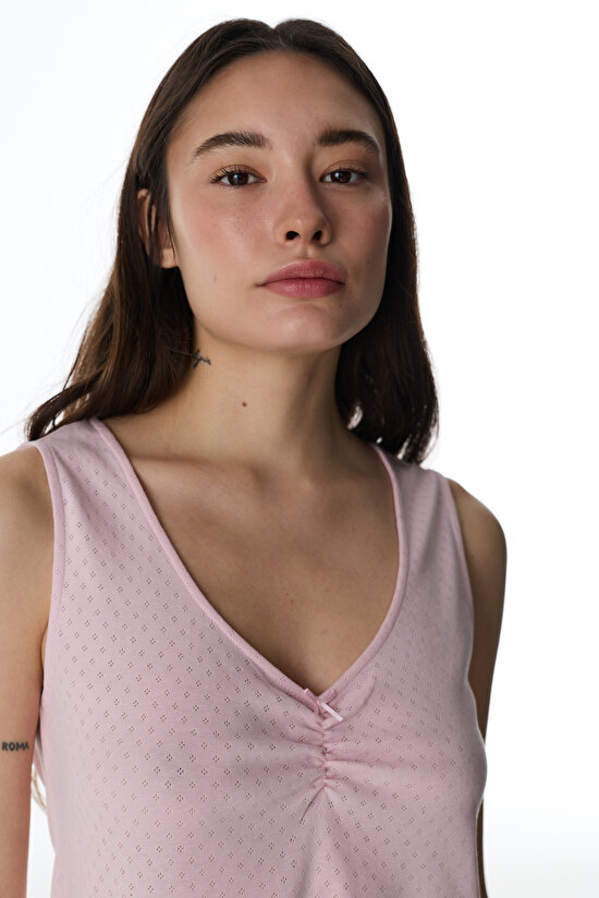 Pink Blossom Pointel Tank Pajama Top - 2