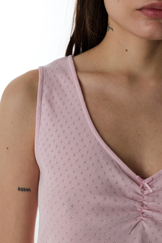 Pink Blossom Pointel Tank Pajama Top - 3