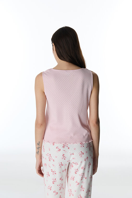 Pink Blossom Pointel Tank Pajama Top - 5
