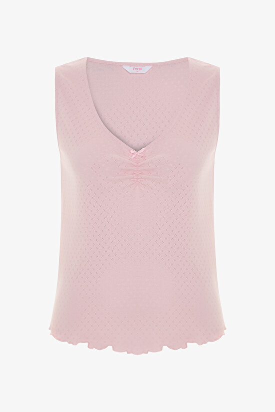 Pink Blossom Pointel Tank Pajama Top - 6
