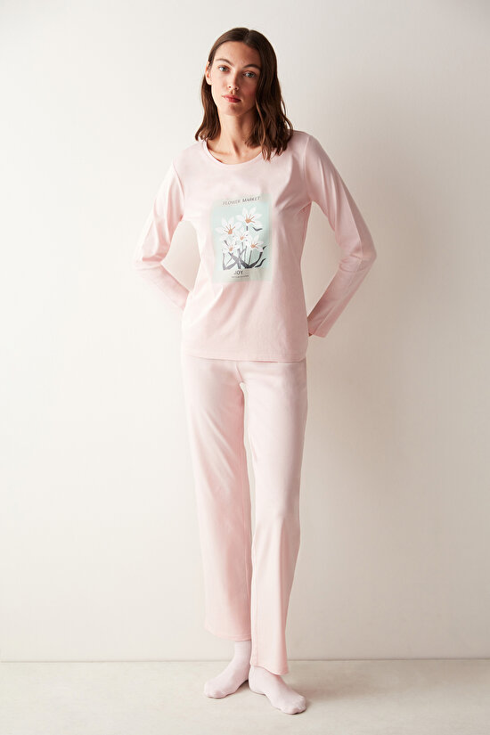 Base Joy Pantolon Pembe Pijama Takımı - 2