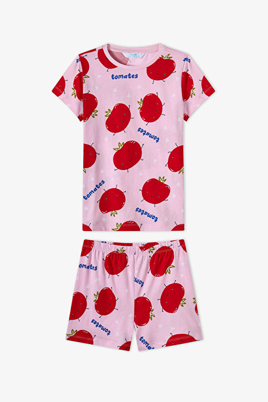 Pink Girls Tomato 2in1 Pajama Set - 8