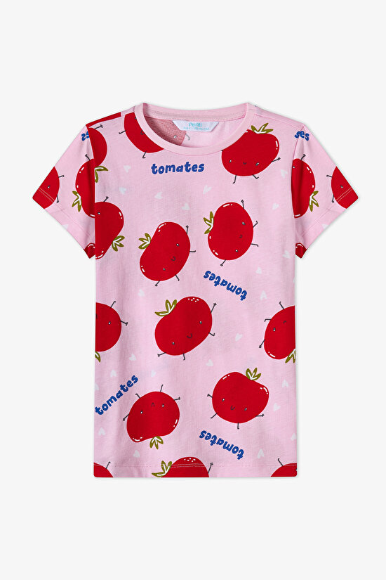 Pink Girls Tomato 2in1 Pajama Set - 9