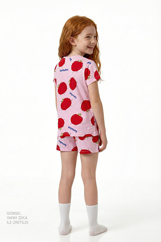Pink Girls Tomato 2in1 Pajama Set - 6