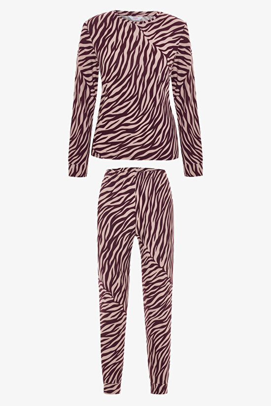 Multi Color Zebra Printed Pant PJ Set - 5